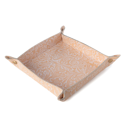 Copperwind Leather Tray in Cream & Peach Floral