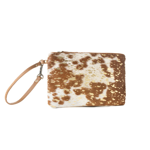 Stardust Pony Western Pouch for Women in brown with foil hairon detail
