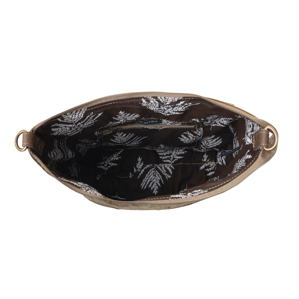 Wild Paisley upcycled canvas concealed Carry Bag for Women in olive with vintage print