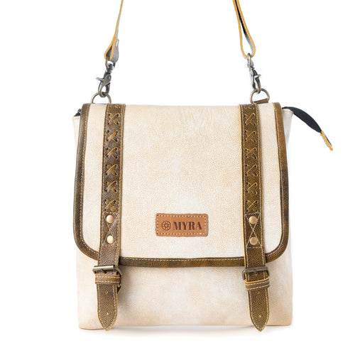 Boss Hide Western Concealed Carry Bag for Women in creme with leather detail