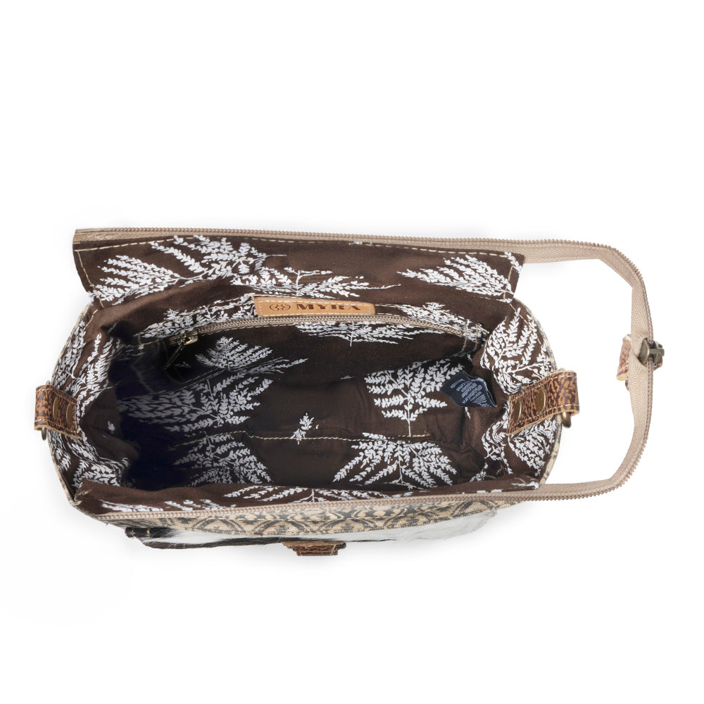 Tribal Pony Western Crossbody Bag for Women in olive with hairon detail