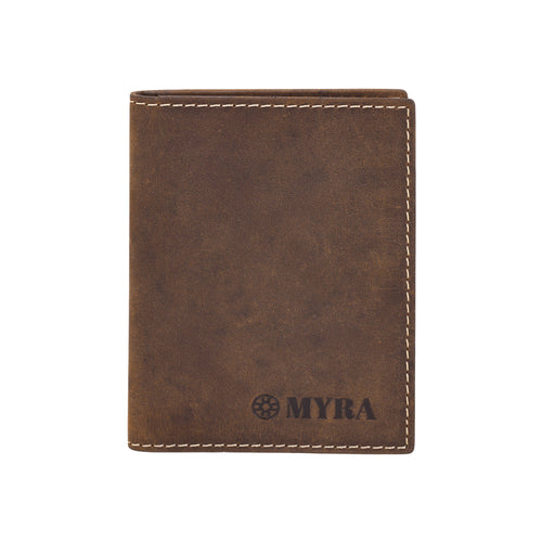 Waystop Credit Card Holder in brown with contrast stitch