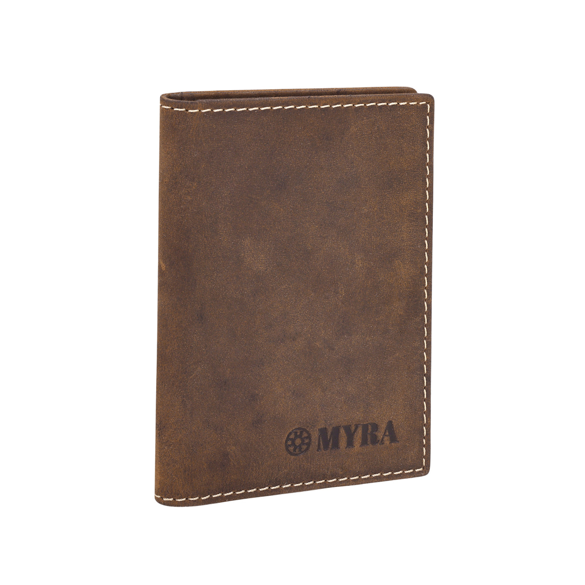 Waystop Credit Card Holder in brown with contrast stitch