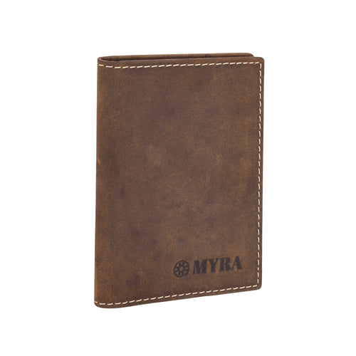 Waystop Credit Card Holder in brown with contrast stitch