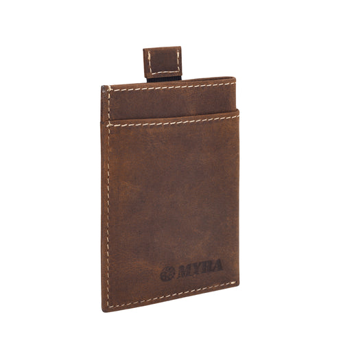 Ridgemere Credit Card Holder in brown with front slip pocket