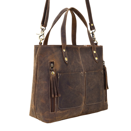 Ultimate Choice Handbag for Women in olive with twin handles and tassels