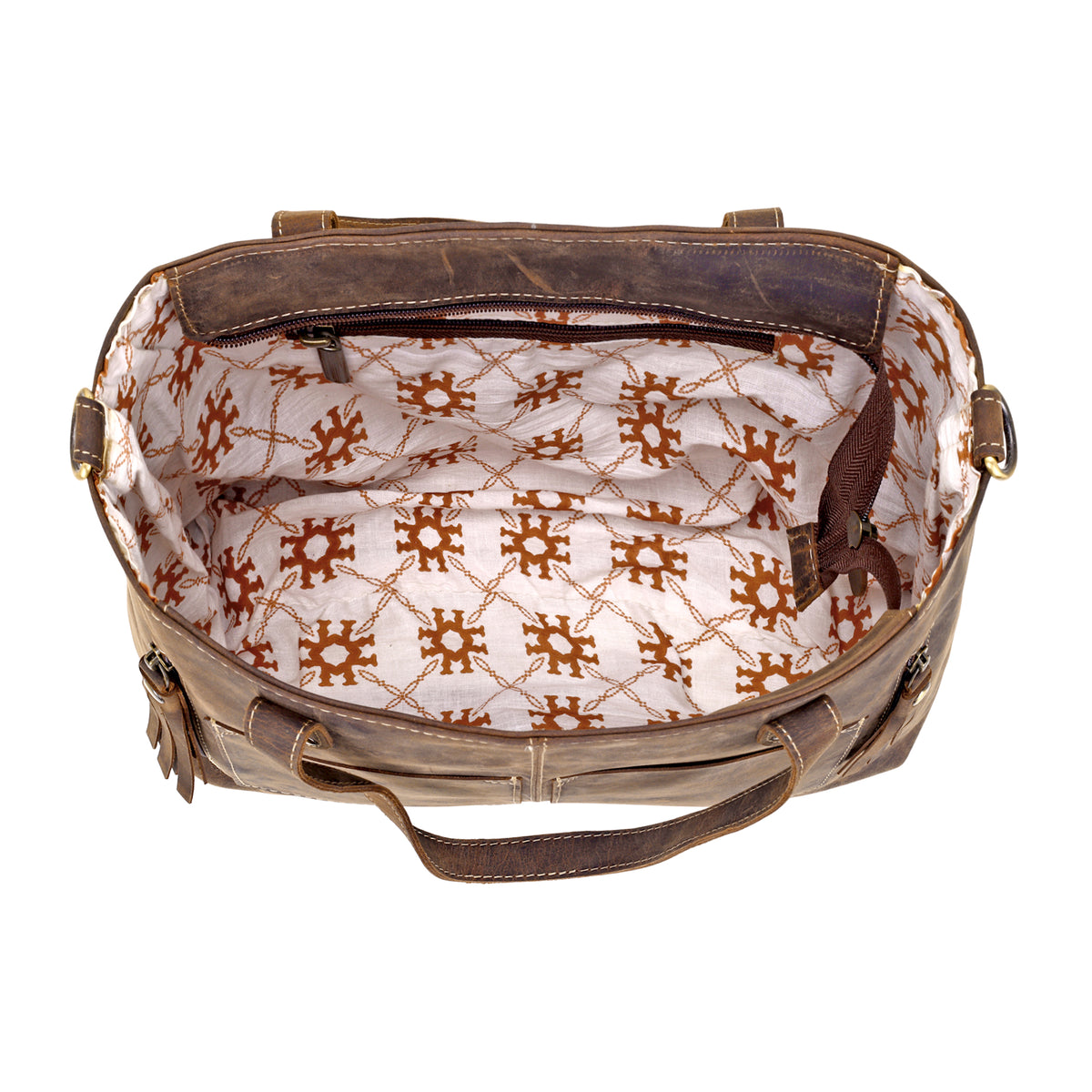 Ultimate Choice Handbag for Women in olive with twin handles and tassels