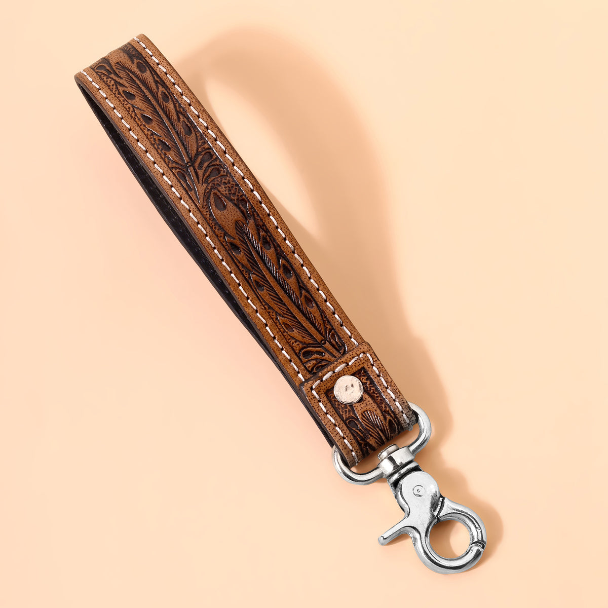 Tobosa Key Fob in multi with beaded Aztec panel