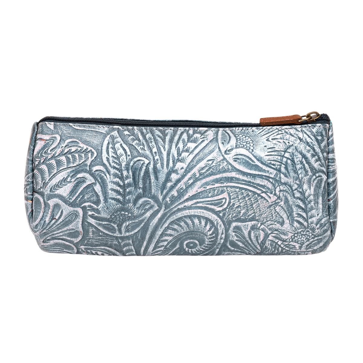 Sandy Multi Pouch in grey with embossed leather