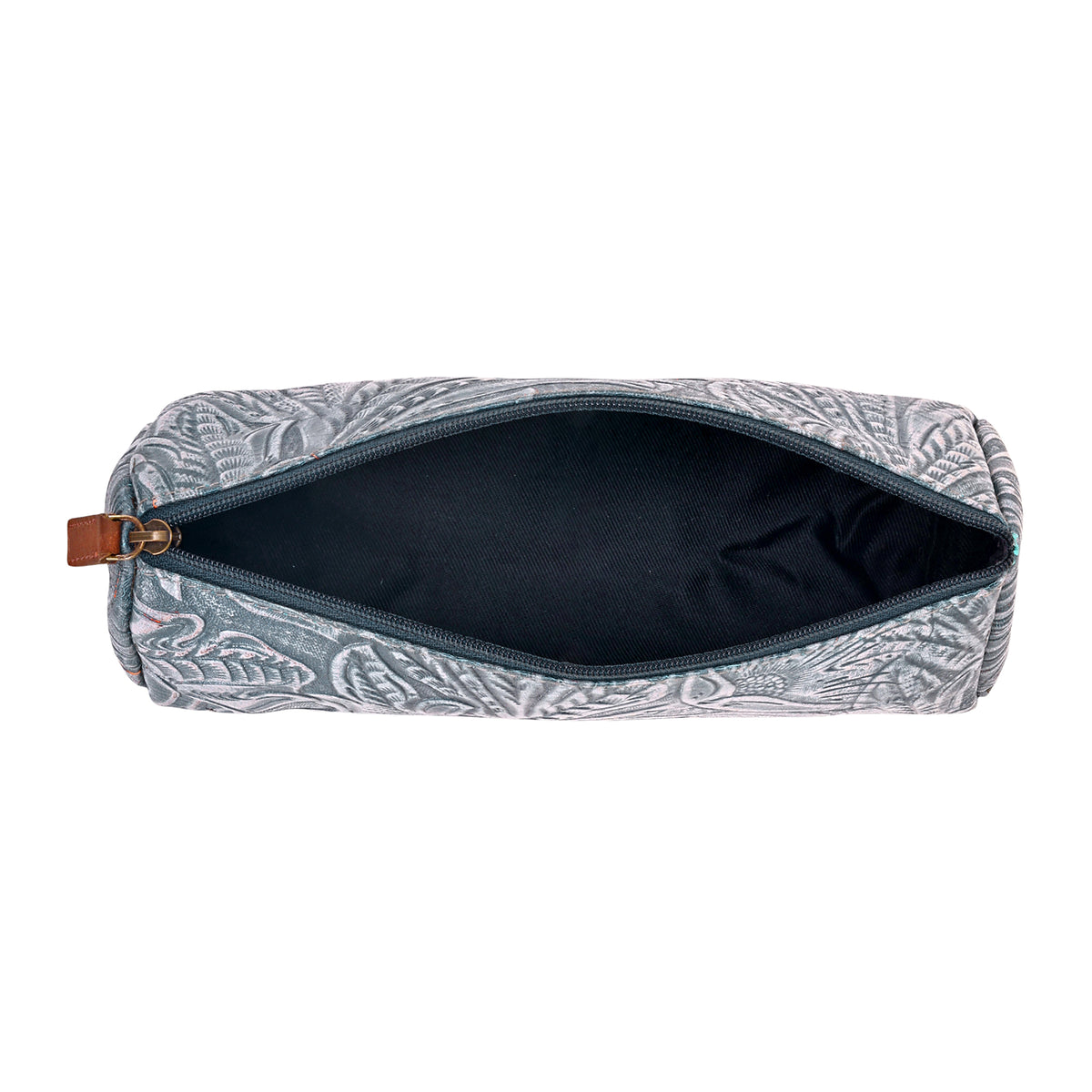 Sandy Multi Pouch in grey with embossed leather