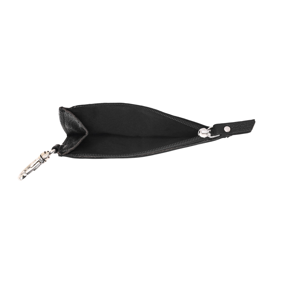 Hand Hewn Card Holder for Women in black with hand tooled spade