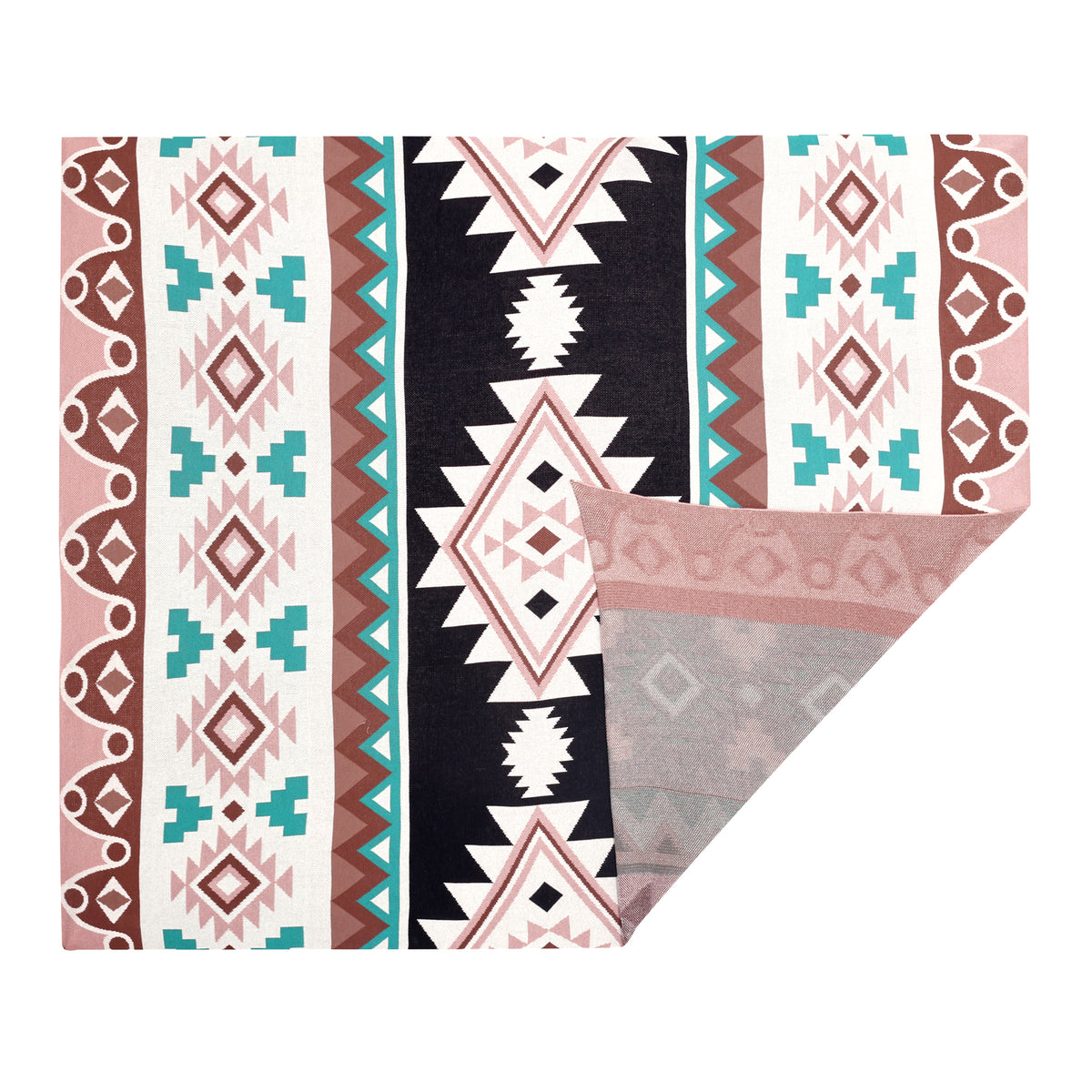Retama Southwestern Cotton Knitted Throw in cream