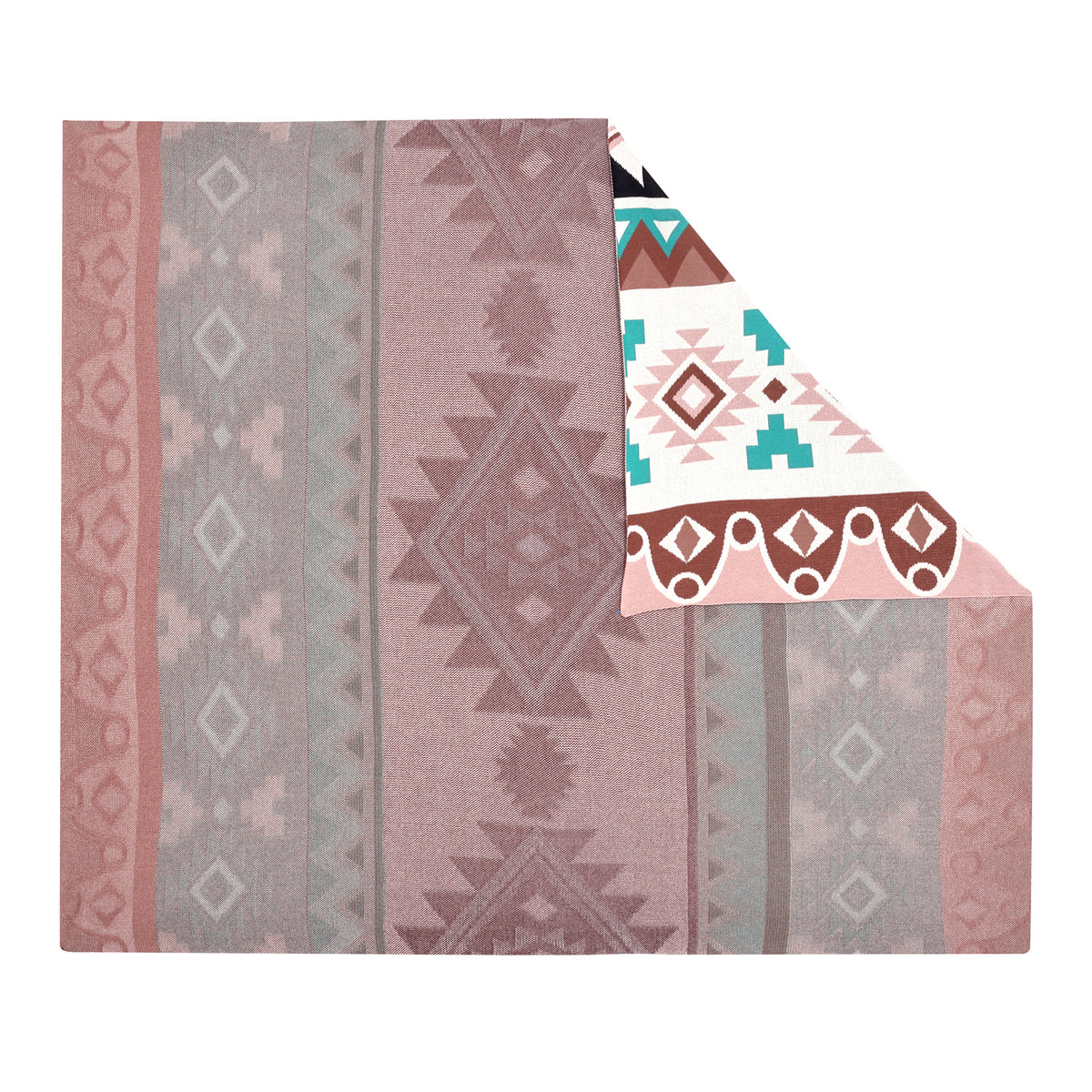Retama Southwestern Cotton Knitted Throw in cream