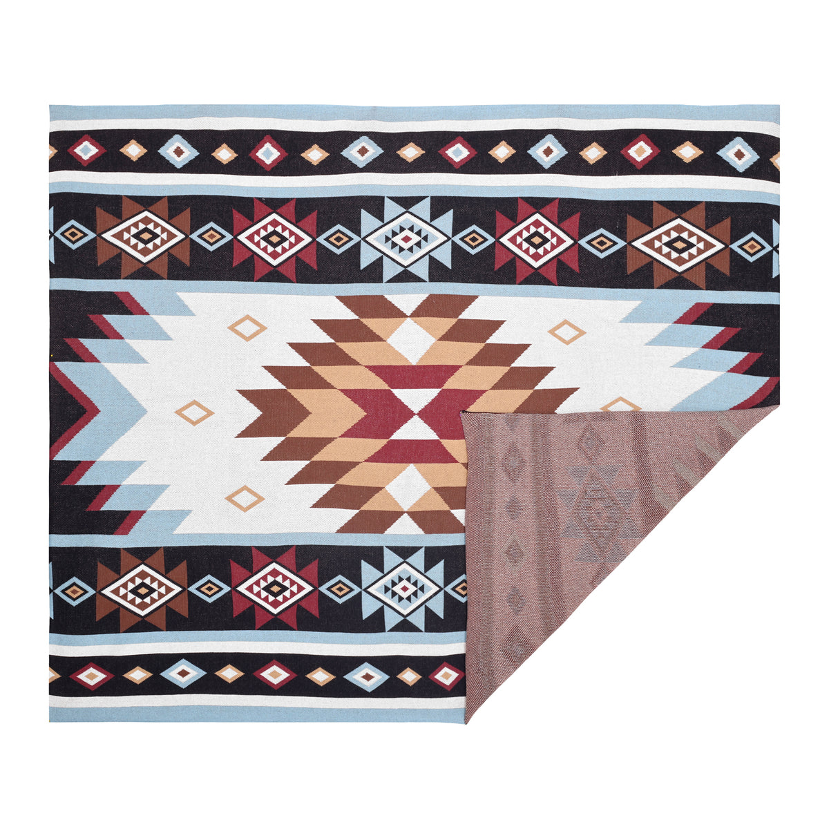 Retama Southwestern Cotton Knitted Throw in Sky