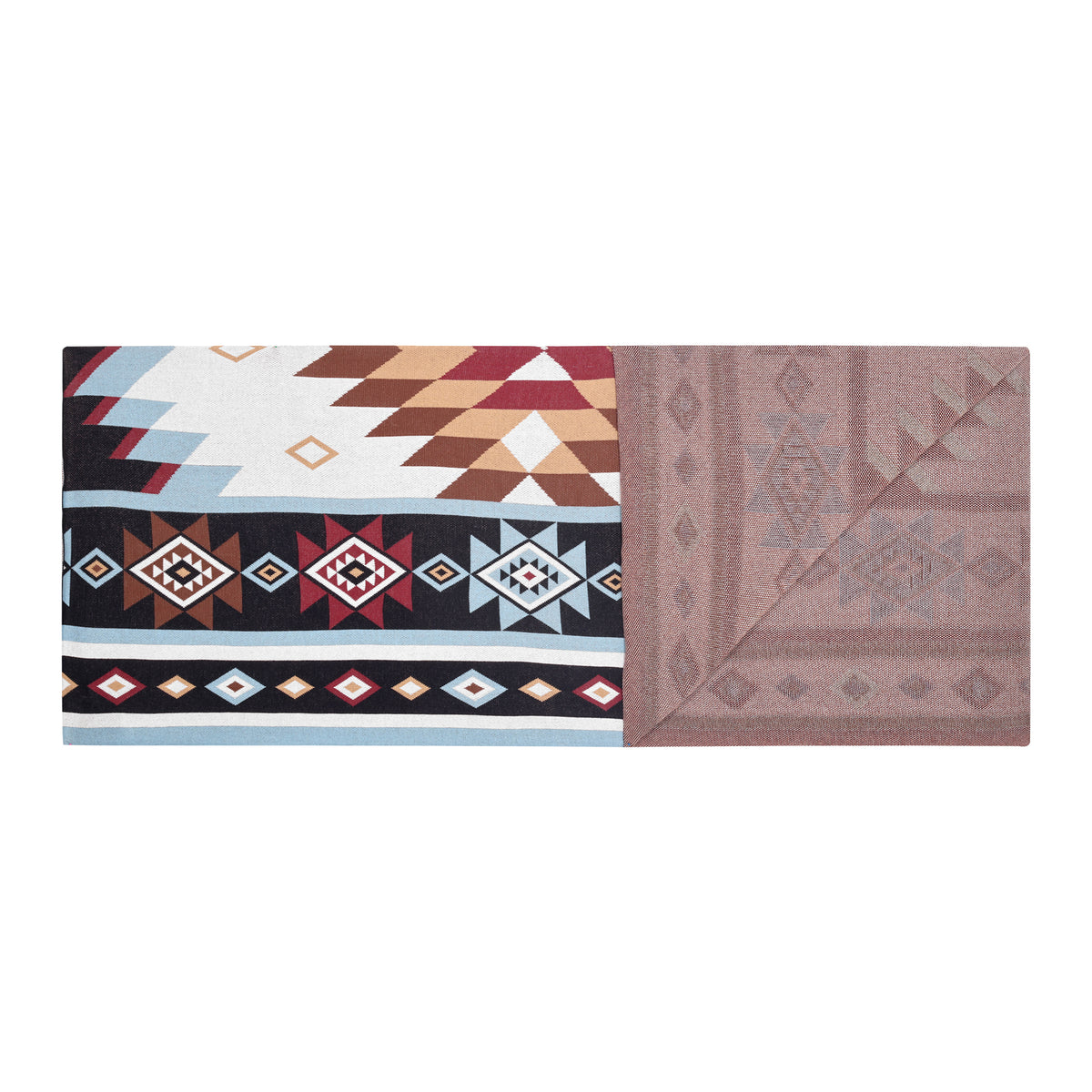 Retama Southwestern Cotton Knitted Throw in Sky
