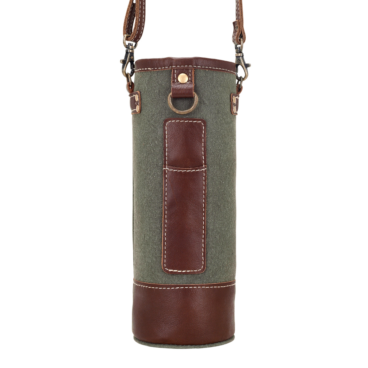 Problem with Wine Bottle Carrier in olive with vintage print