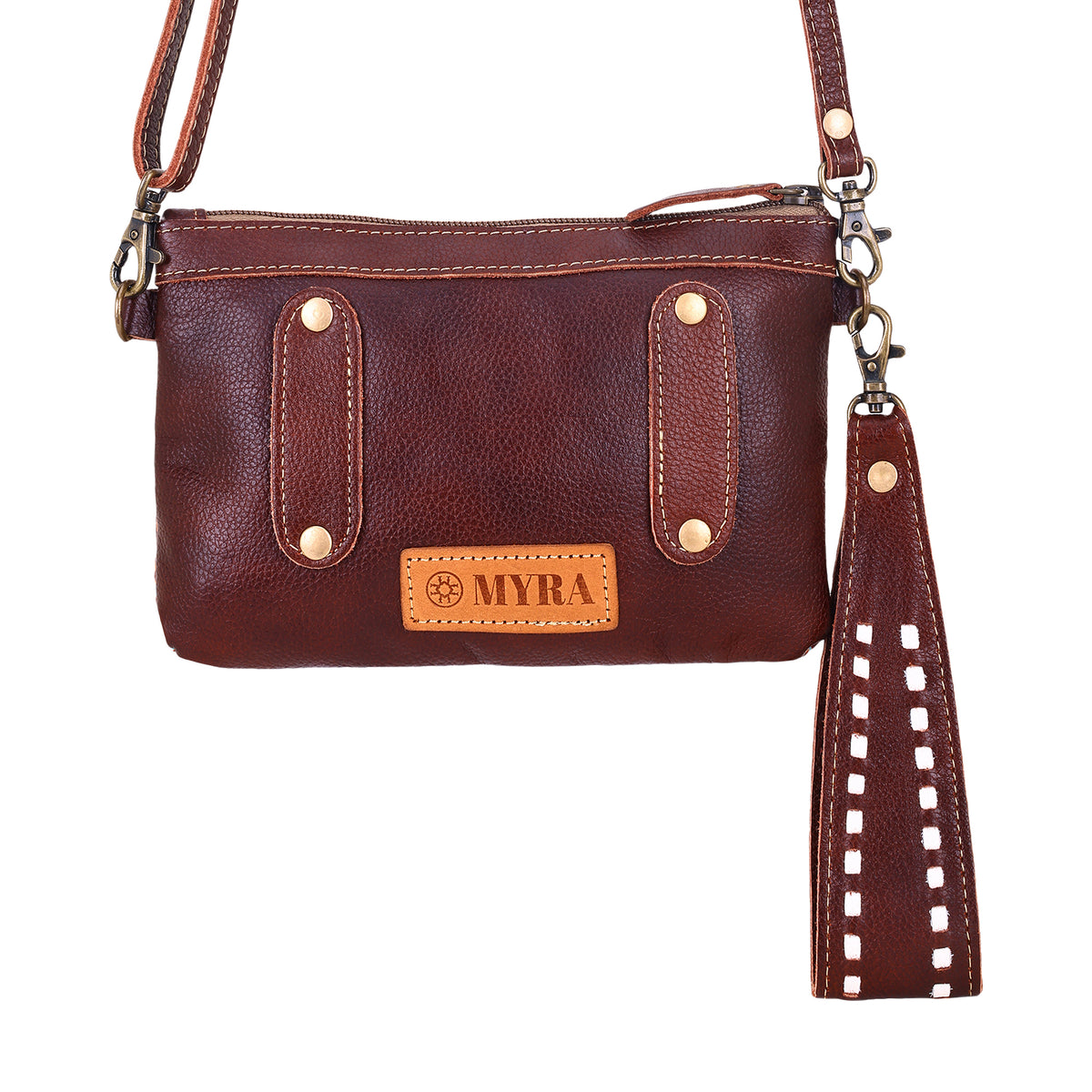 Ocotillo Belt Bag for Women in turquoise with embossed leather and buckstitch