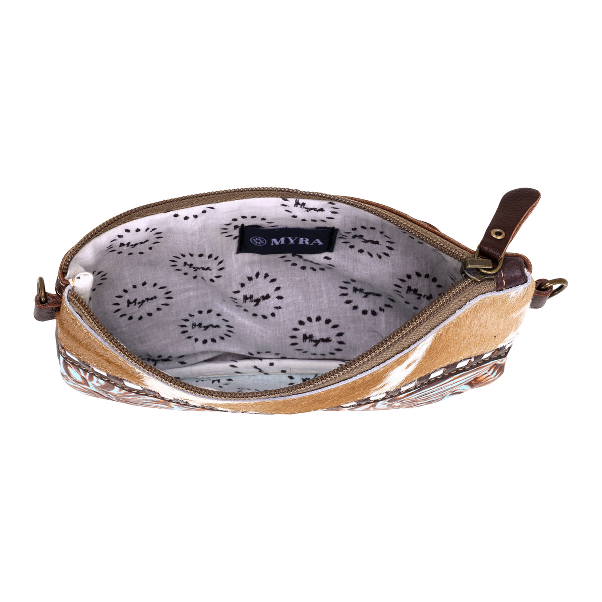 Ocotillo Belt Bag for Women in turquoise with embossed leather and buckstitch