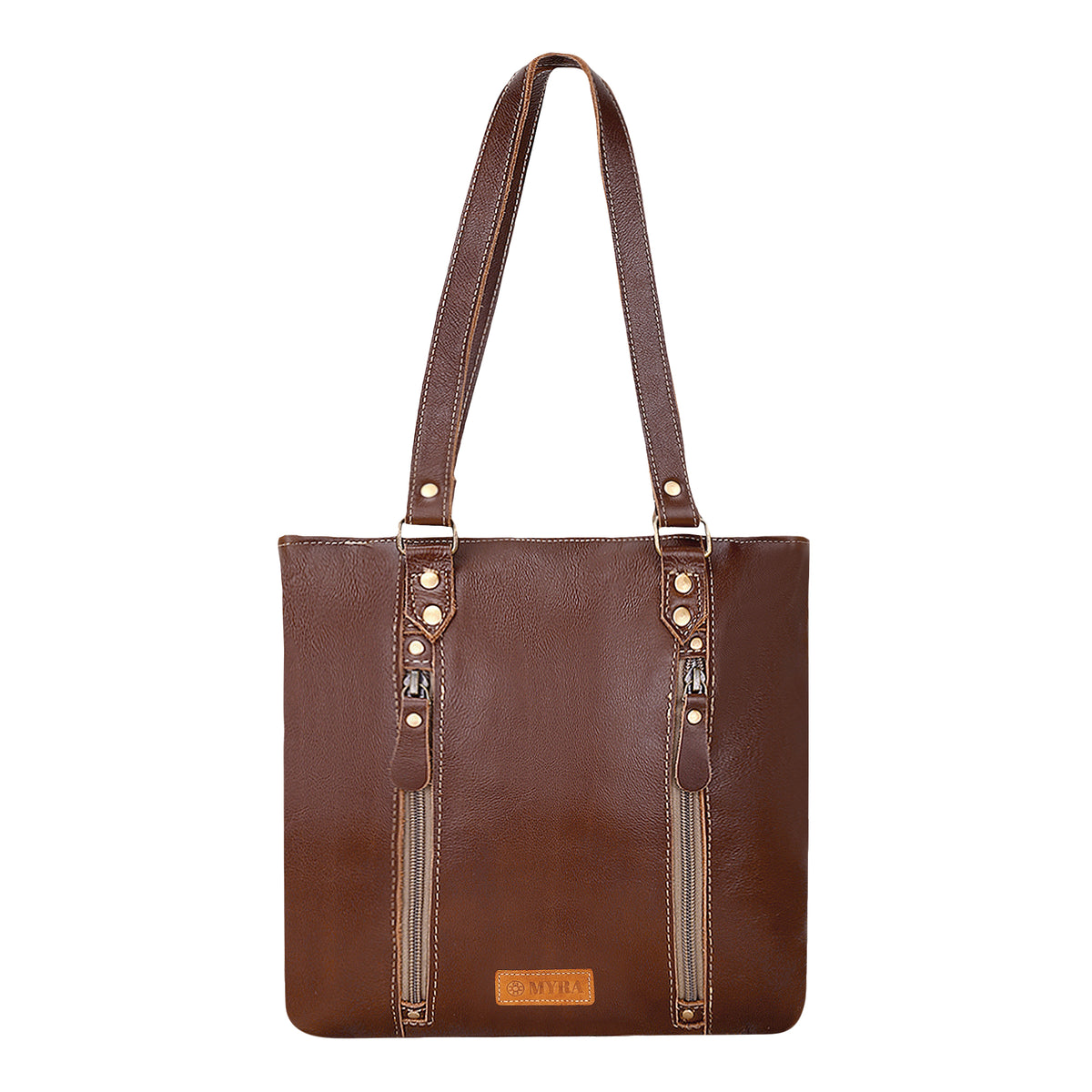Rosalinda Concealed Carry Bag for Women in brown with hair on and concho