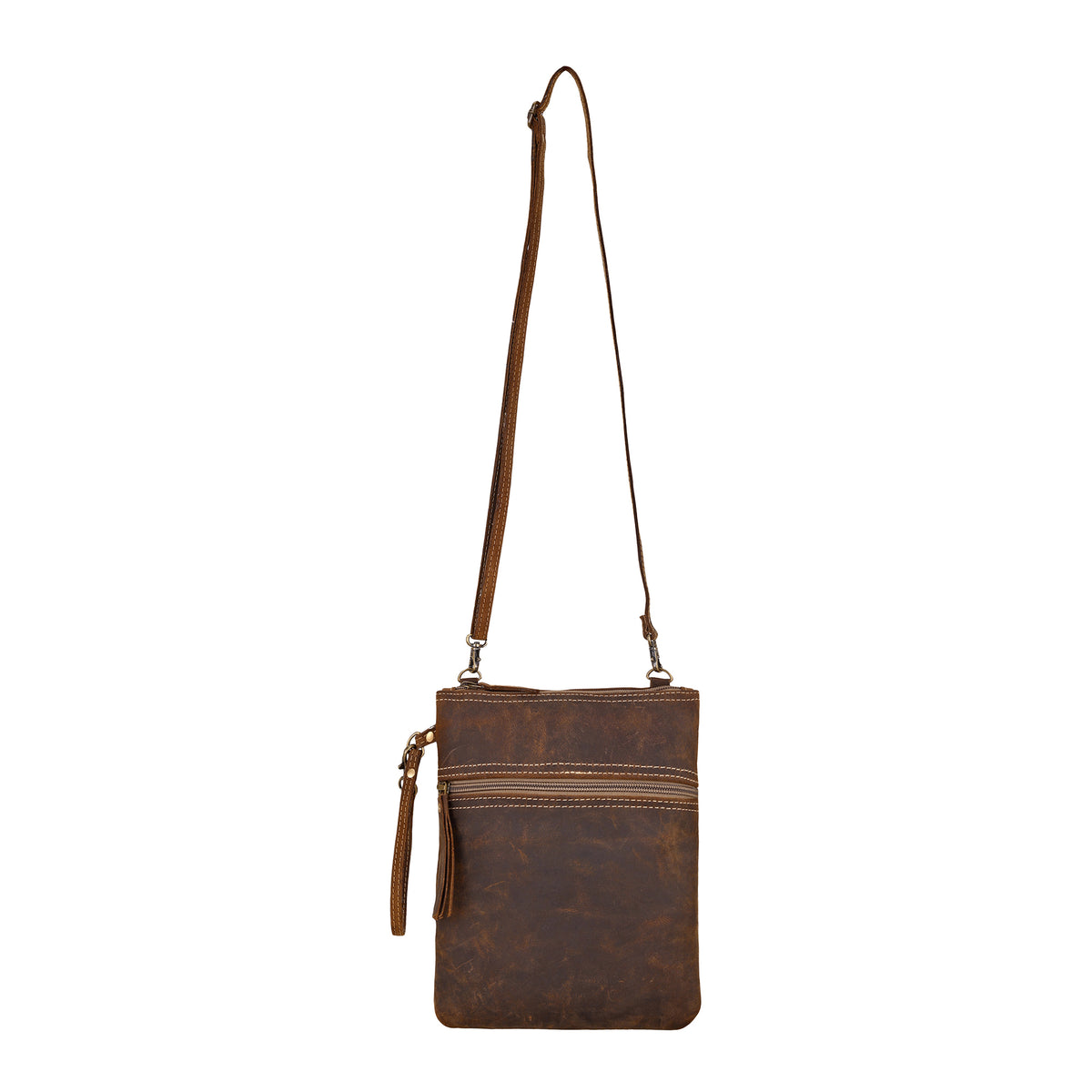 Bursage Crossbody Bag for Women in brown with leather tassel