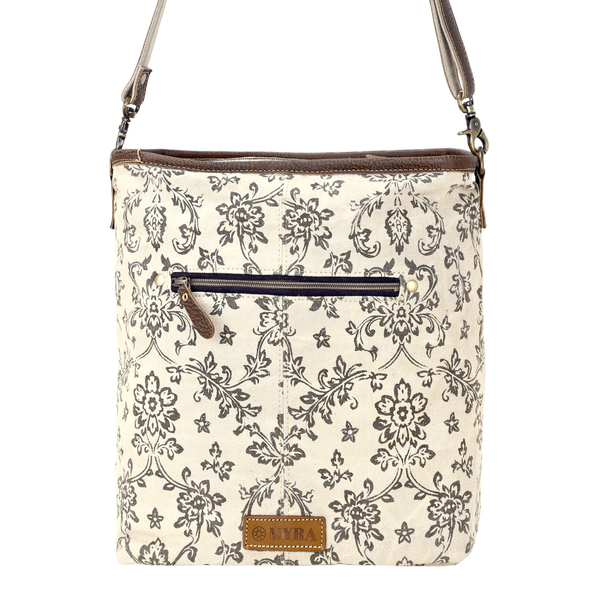Ratany Shoulder Bag for Women in olive with leather pocket