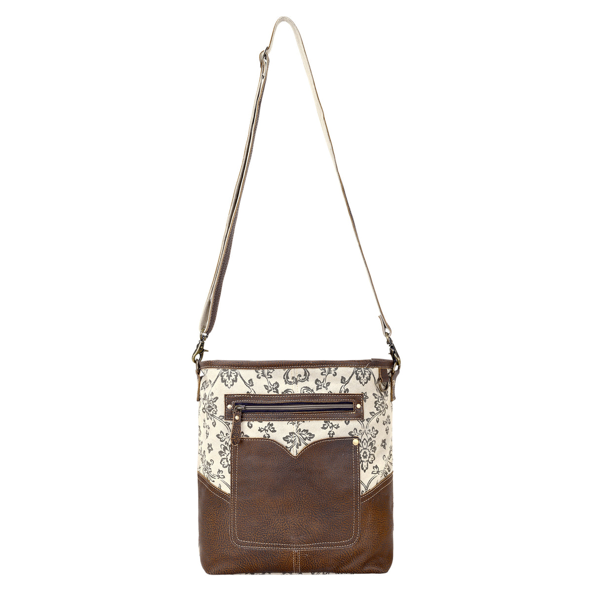 Ratany Shoulder Bag for Women in olive with leather pocket