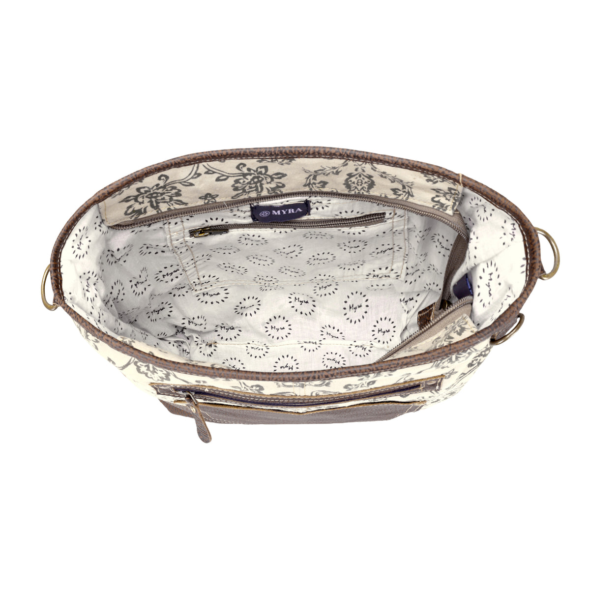 Ratany Shoulder Bag for Women in olive with leather pocket
