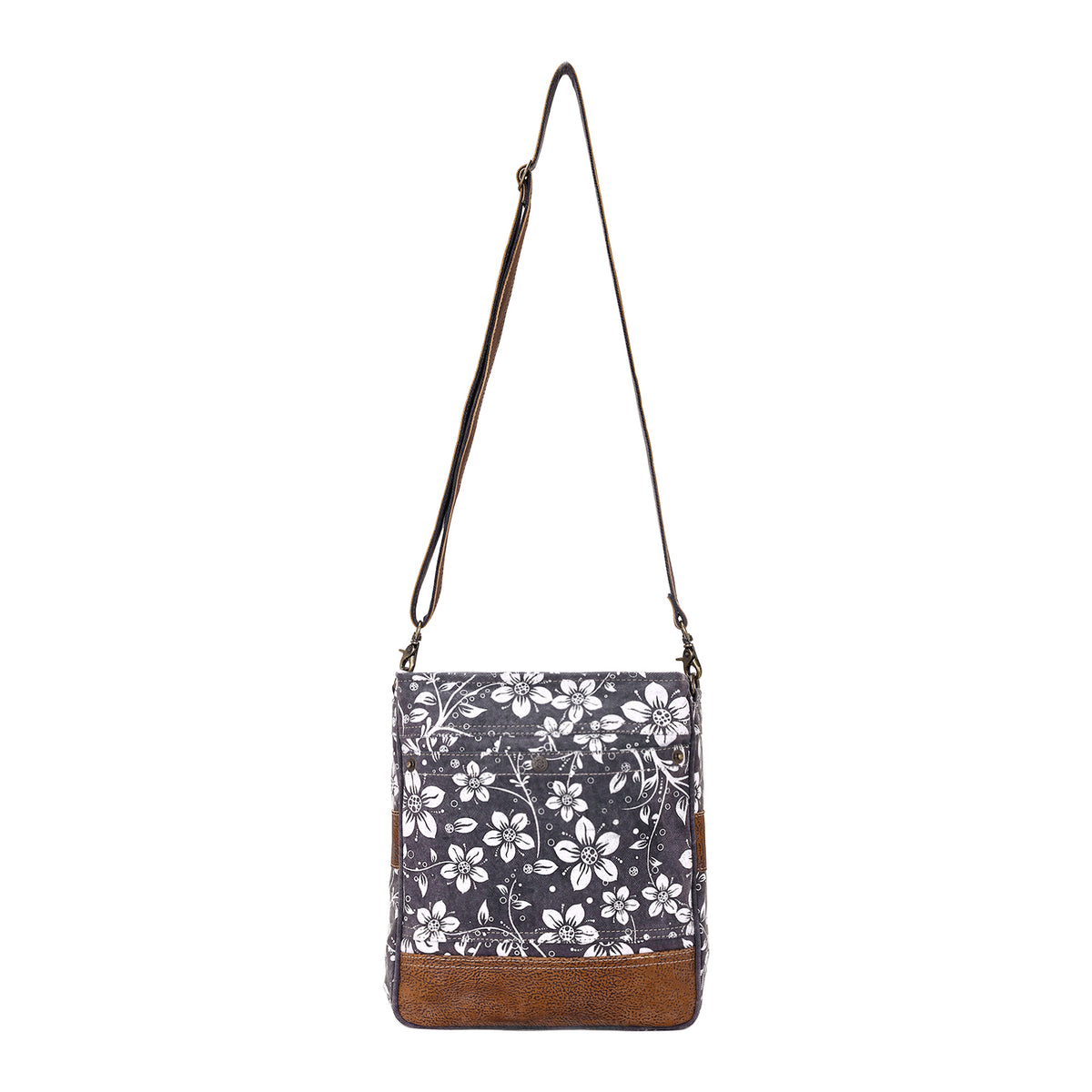 Blossom Print Shoulder Bag in grey