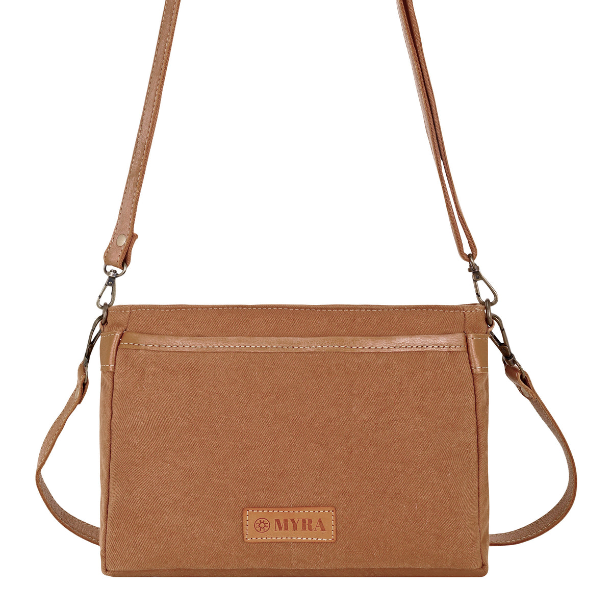 Dual Strap Small Crossbody Bag in blue with hair on