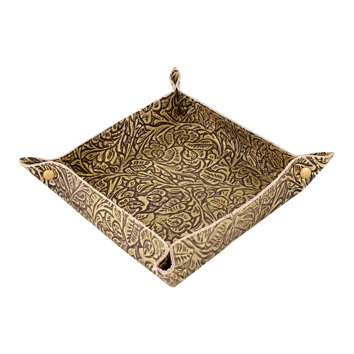 Copperwind Leather Tray in Antique Olive