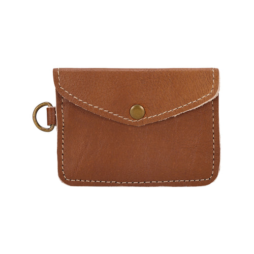 Juniper Moon Leather Coin Purse in Saddle Tan