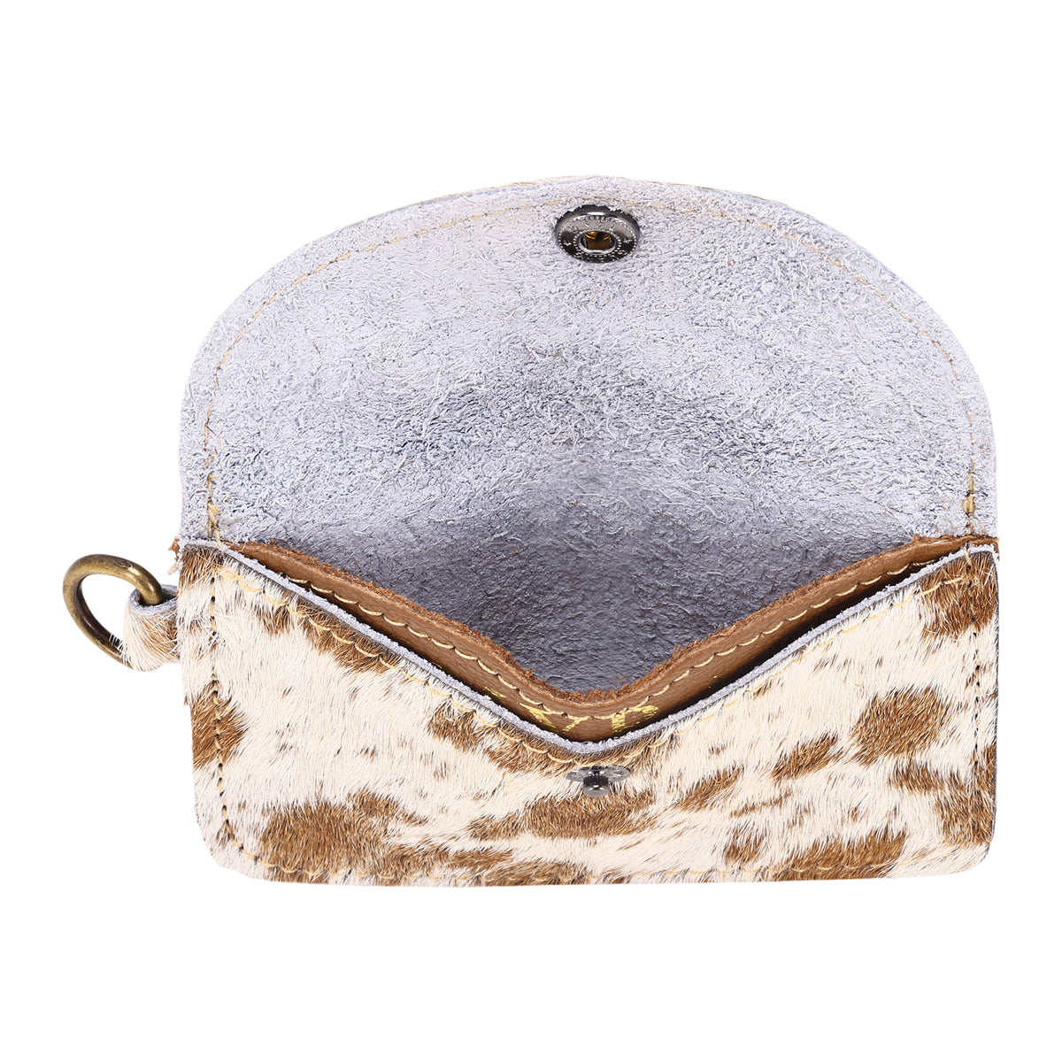 Juniper Moon Hairon Coin Purse in Saddle Cream