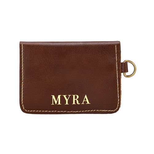 Juniper Moon Leather Coin Purse in Chestnut Brown