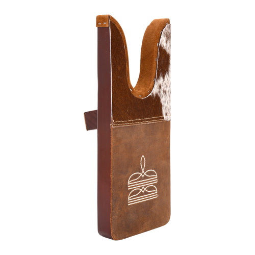 Chuckline Boot Jack in tan with hair on and embroidered detail