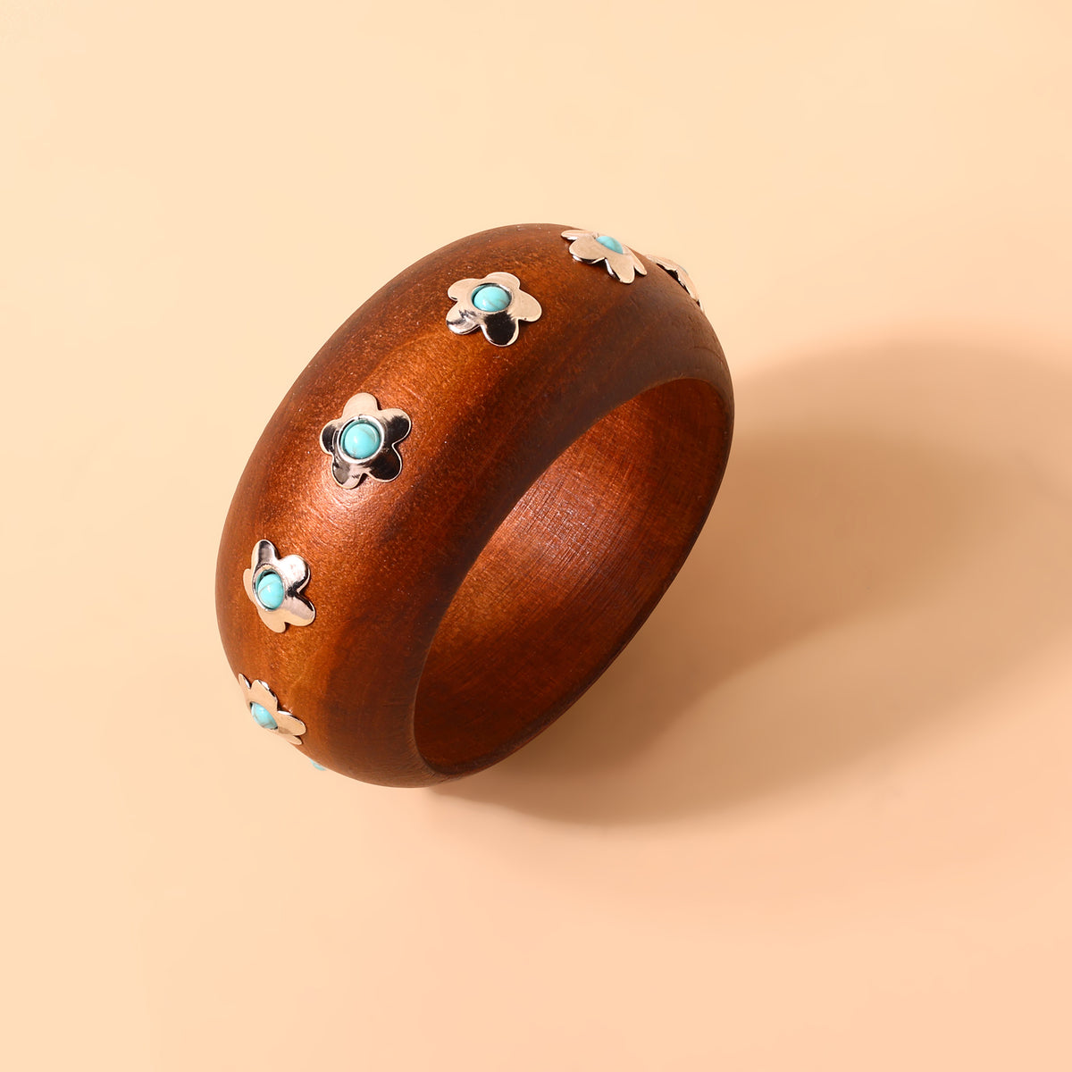 Timbergrain Wooden Cuff Bracelet in Dark Oak
