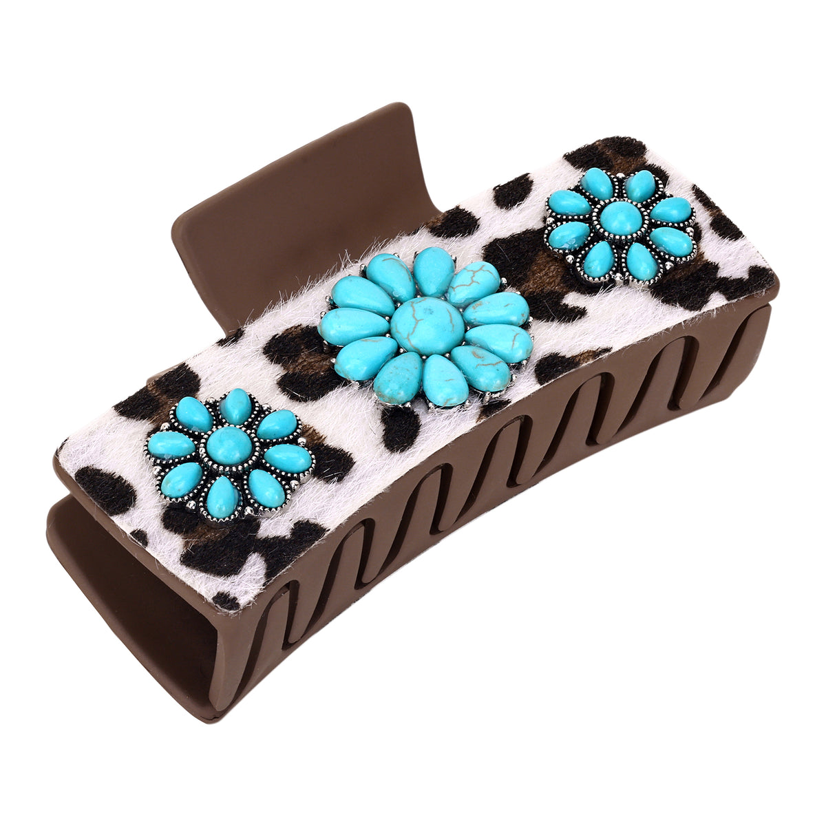 Concho Gem Hair Clip in Turquoise Ivory