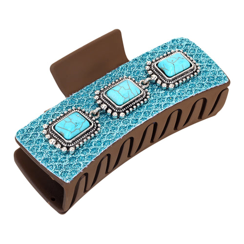 Concho Gem Hair Clip in Sky Blue