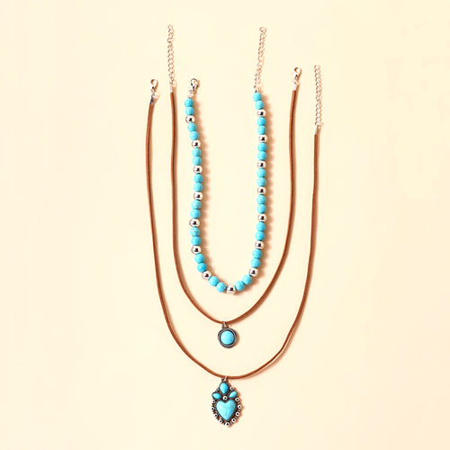 River Heart Necklace in Desert Turquoise