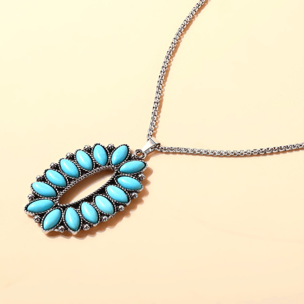 Steerhead Necklace in Desert Blue
