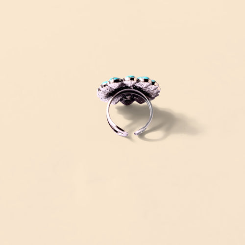 Sunburst Ring in Ocean Blue