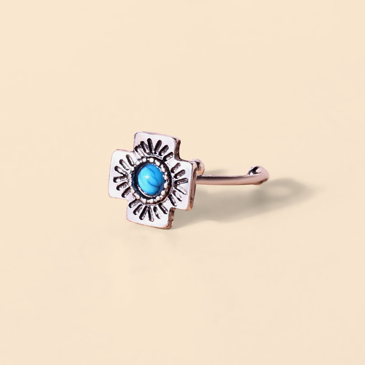 Bronc Blossom Ring in Sky Pewter