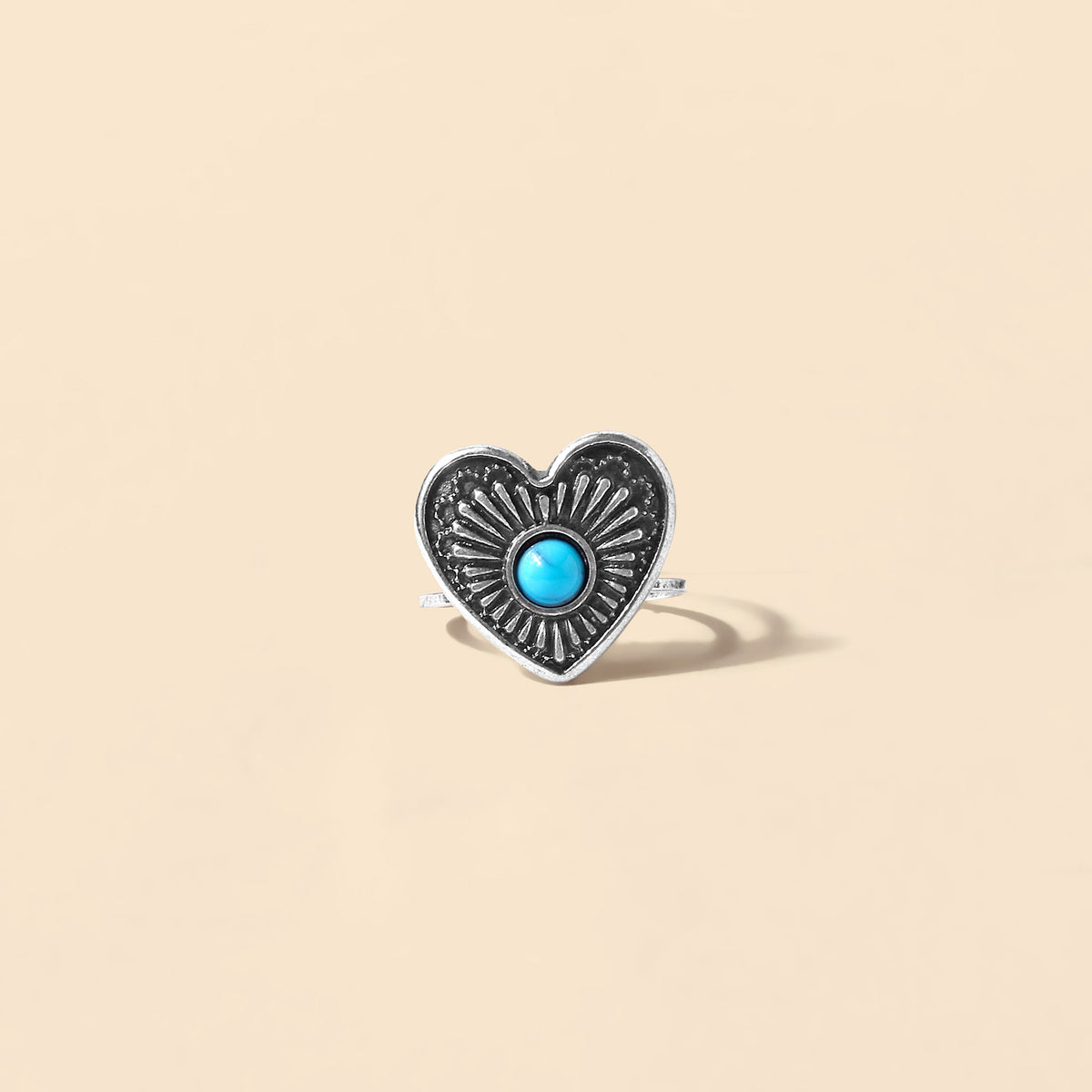 Desert Heart Ring in River Blue