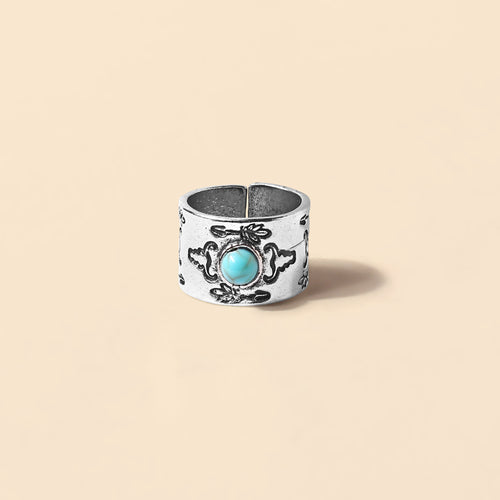 Bootstitch Scroll Ring in Ivory Turquoise
