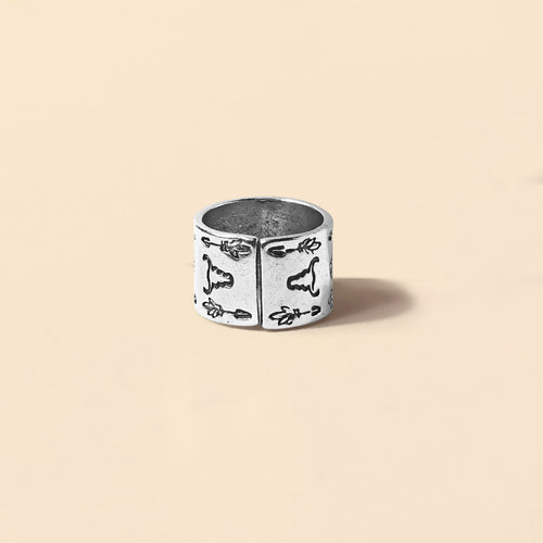 Bootstitch Scroll Ring in Ivory Turquoise