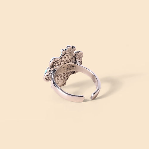 Rosette Bloom Ring in Sky Blue