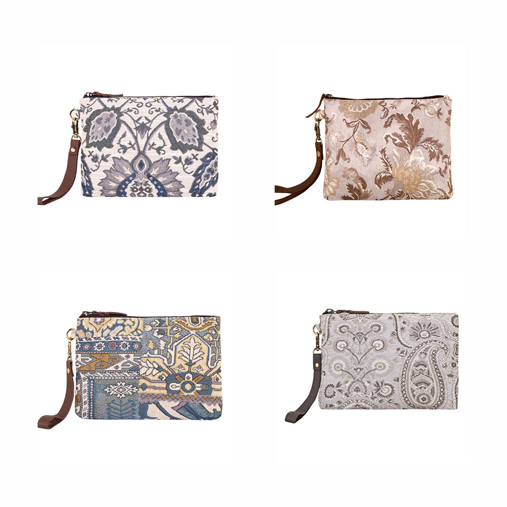 Cinderbluff Wristlet with leather strap Variant Combo
