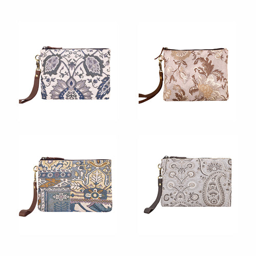 Cinderbluff Wristlet with leather strap Variant Combo