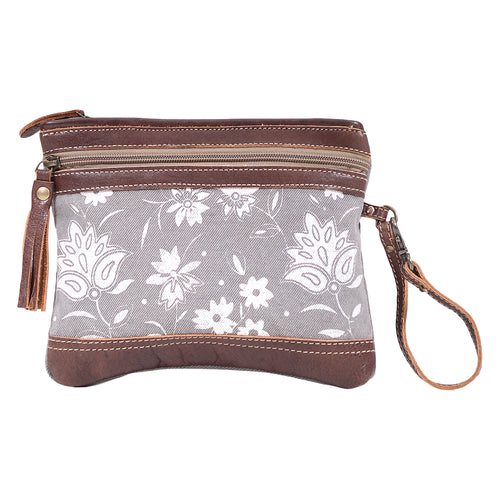 Petals On Grey Pouch