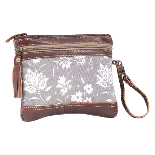 Petals On Grey Pouch