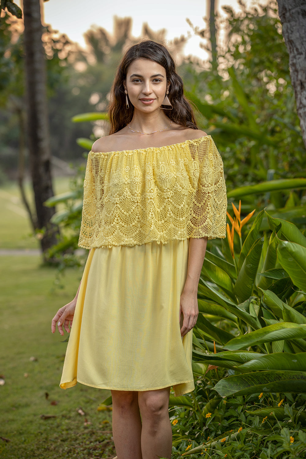 Yellow Mesh Net Dress